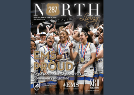  EMS Proud Magazine cover on an EMS ISD Blue background